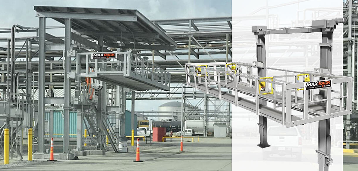 Hopper Car MaxRack Loading Platform Install SafeRack Installations
